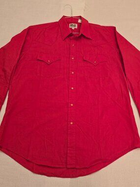 Western-core Ely Cattleman red pearl snap shirt